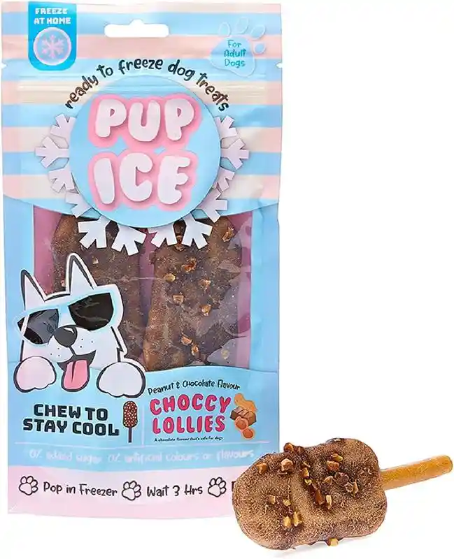 Pup Ice Choccy Lollies Peanut Butter/c 2 Pk