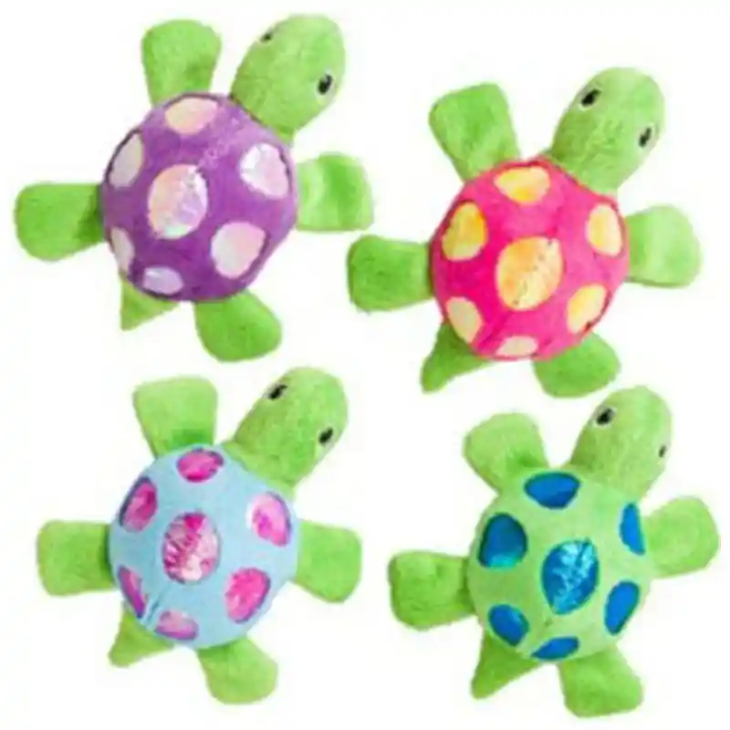 Shimmer Glimmer Turtle W/catnip Cat Toy Asst 4in