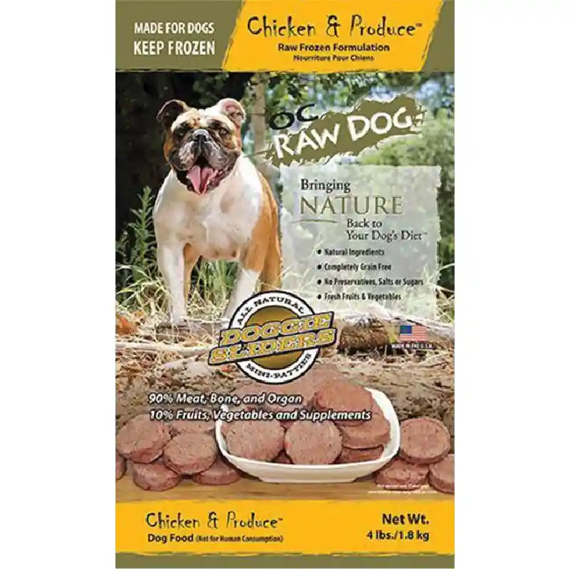 Oc Raw Dog Ckn & Produce Sliders Raw Frzn 4-lb