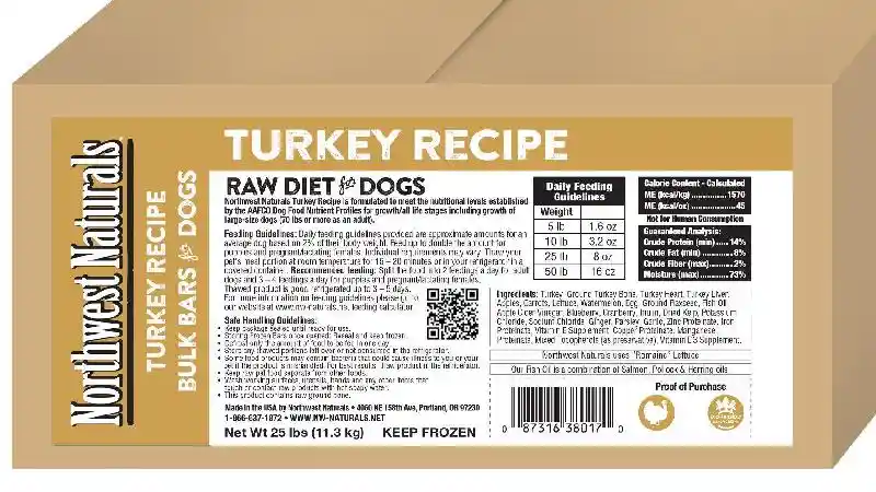 Northwest Frozen Turkey Dinner Bar Bulk 25 Lb