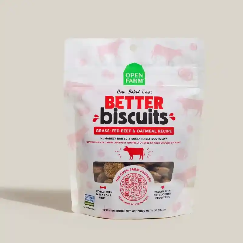 Open Farm Dog Better Bisc Bf Oatmeal Treat 8-oz
