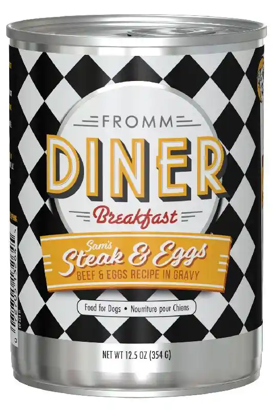 Fromm Dog Diner Steak Beef Eggs Gravy Can 12.5oz 12/cs