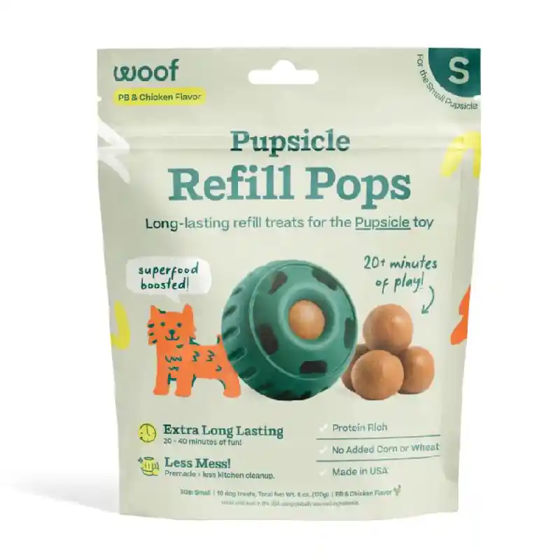 Woof Pops Small Treat Chicken Peanut Butter 6.5-oz