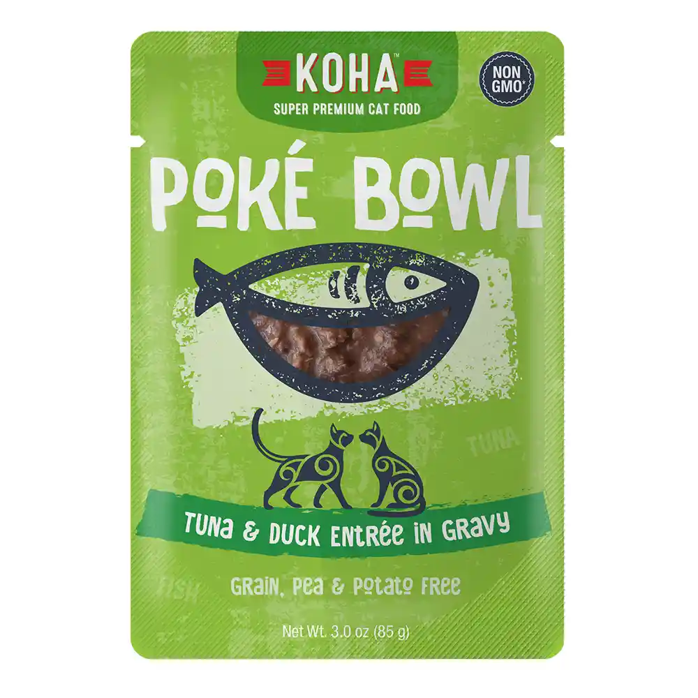 Koha Cat Poke Bowl Tuna & Duck Entrée In Gravy Wet Cat Food 3-oz