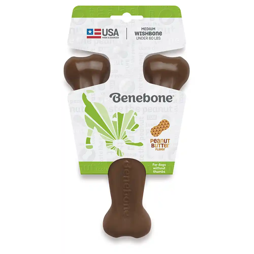 Benebone Dog Wishbone Peanut Butter Medium
