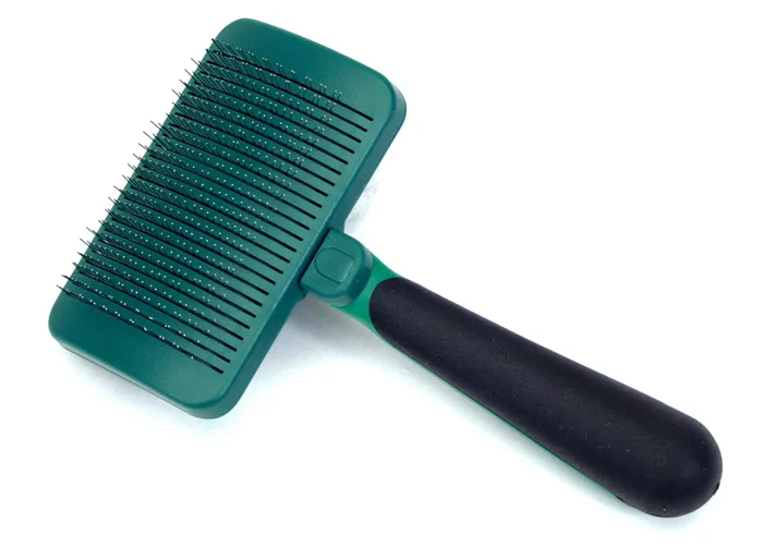 Dog Self Cleaning Slicker Brush - Med - 4.25" L X