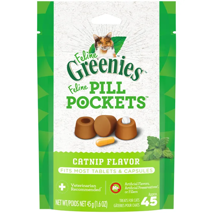 Greenies Cat Pill Pockets Catnip 1.6-oz