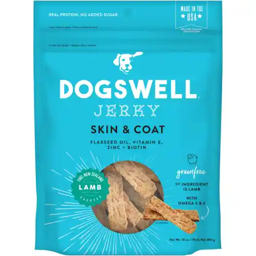 Skin & Coat Lamb Jerky Recipe Grain-free Dog Treats 10-oz