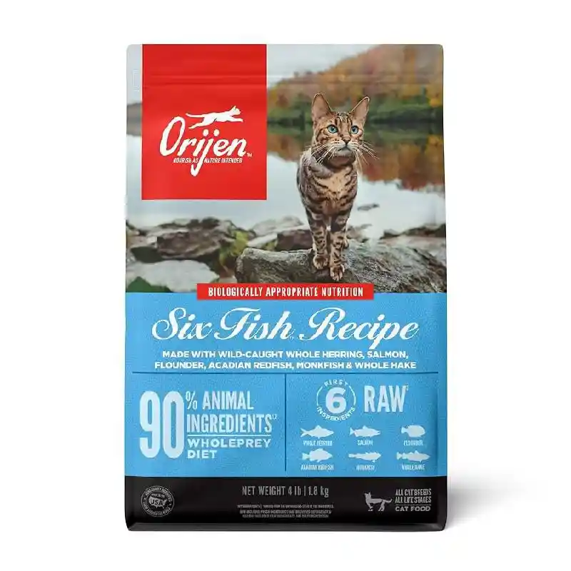 Dry Cat Food, Six Fish, Biologically Appropriate & Grain Free 4-lb