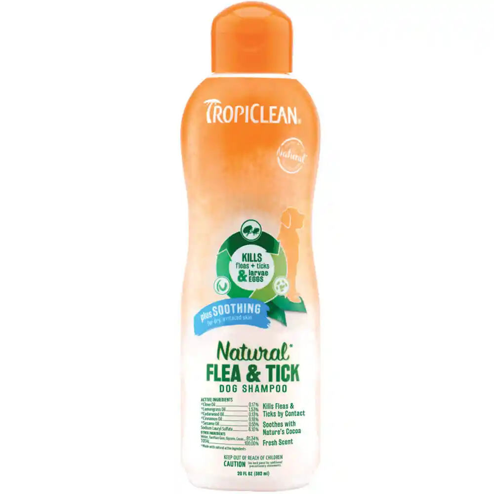 Tropiclean Natural Flea & Tick Shampoo Plus Soothing 20-oz