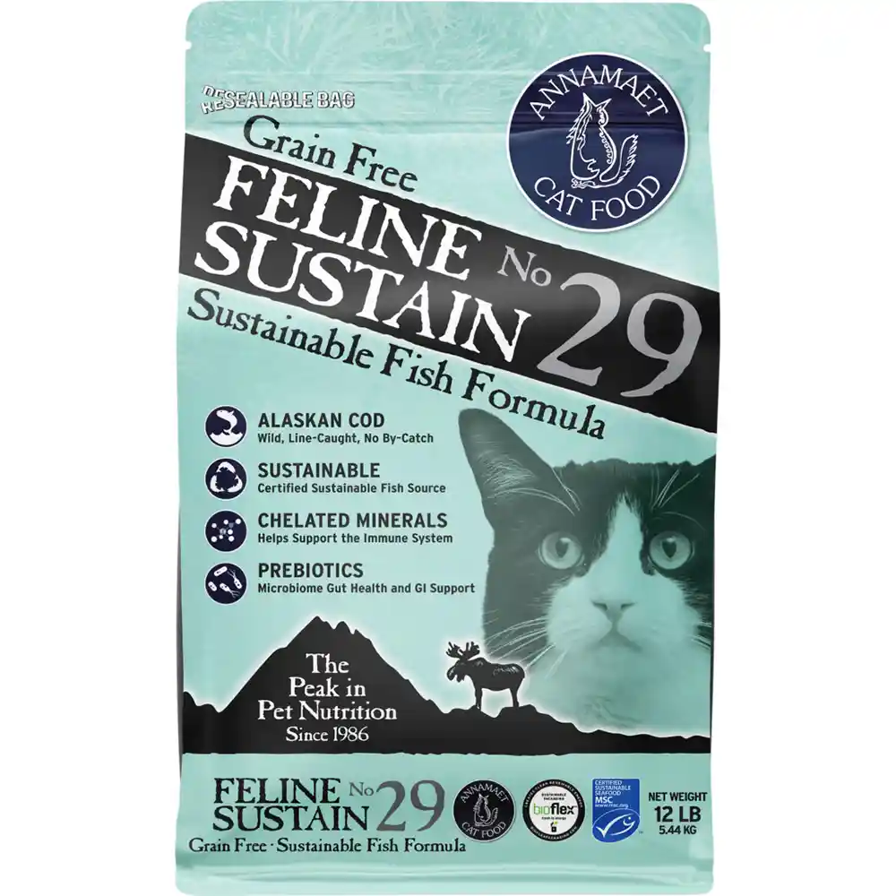Grain Free Feline Sustain No. 29 Sustainable Fish Recipe Dry Cat Food 4-lb