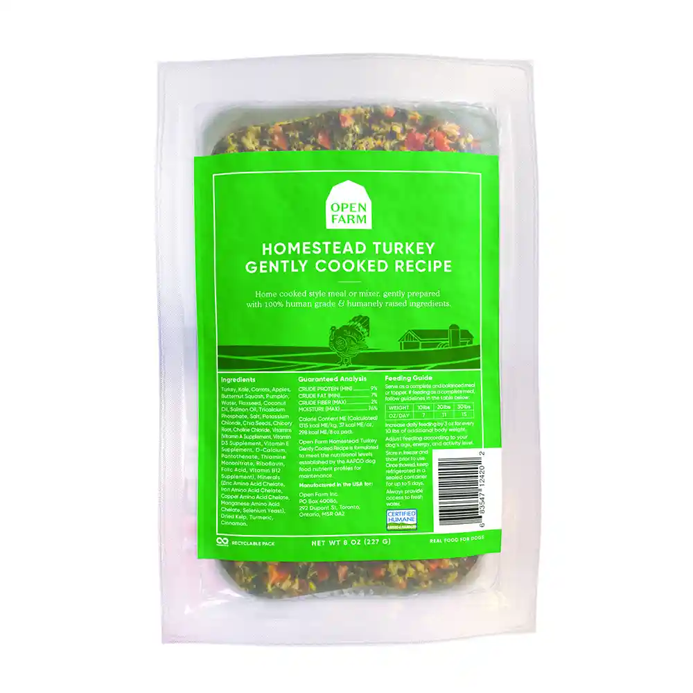 Open Farm Dog Grain Free Gently Cooked Frozen Homestead Turkey 8-oz