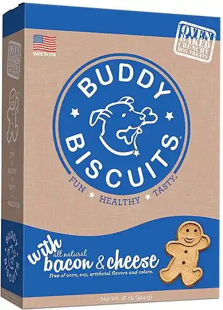 Buddy Biscuits Oven Baked Bacon & Cheese Dog Treats 3.5-lb