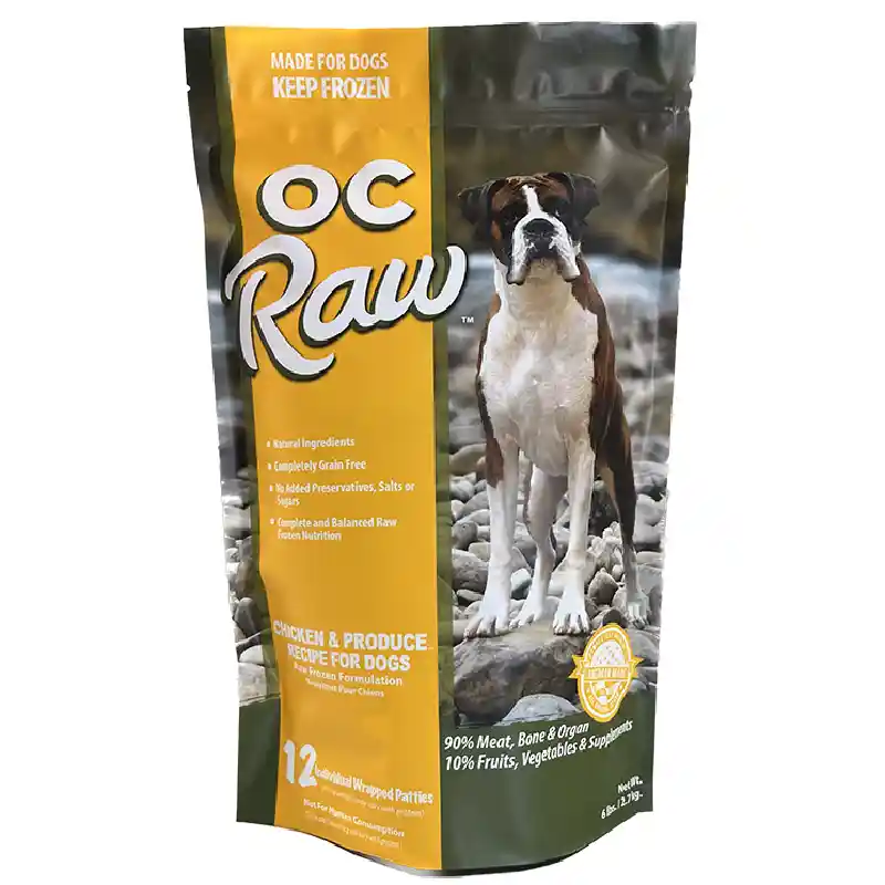 Oc Raw Chicken & Prodece Patties 6.5-lbs