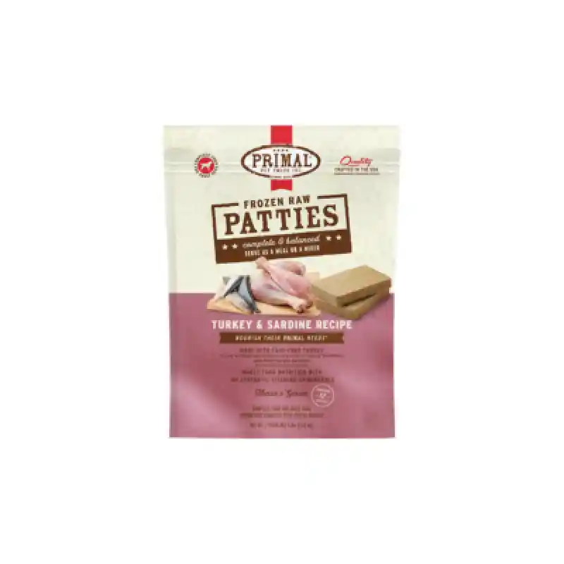 Primal Raw Frozen Canine Turkey & Sardine Formula Nuggets Dog Food 6-lb