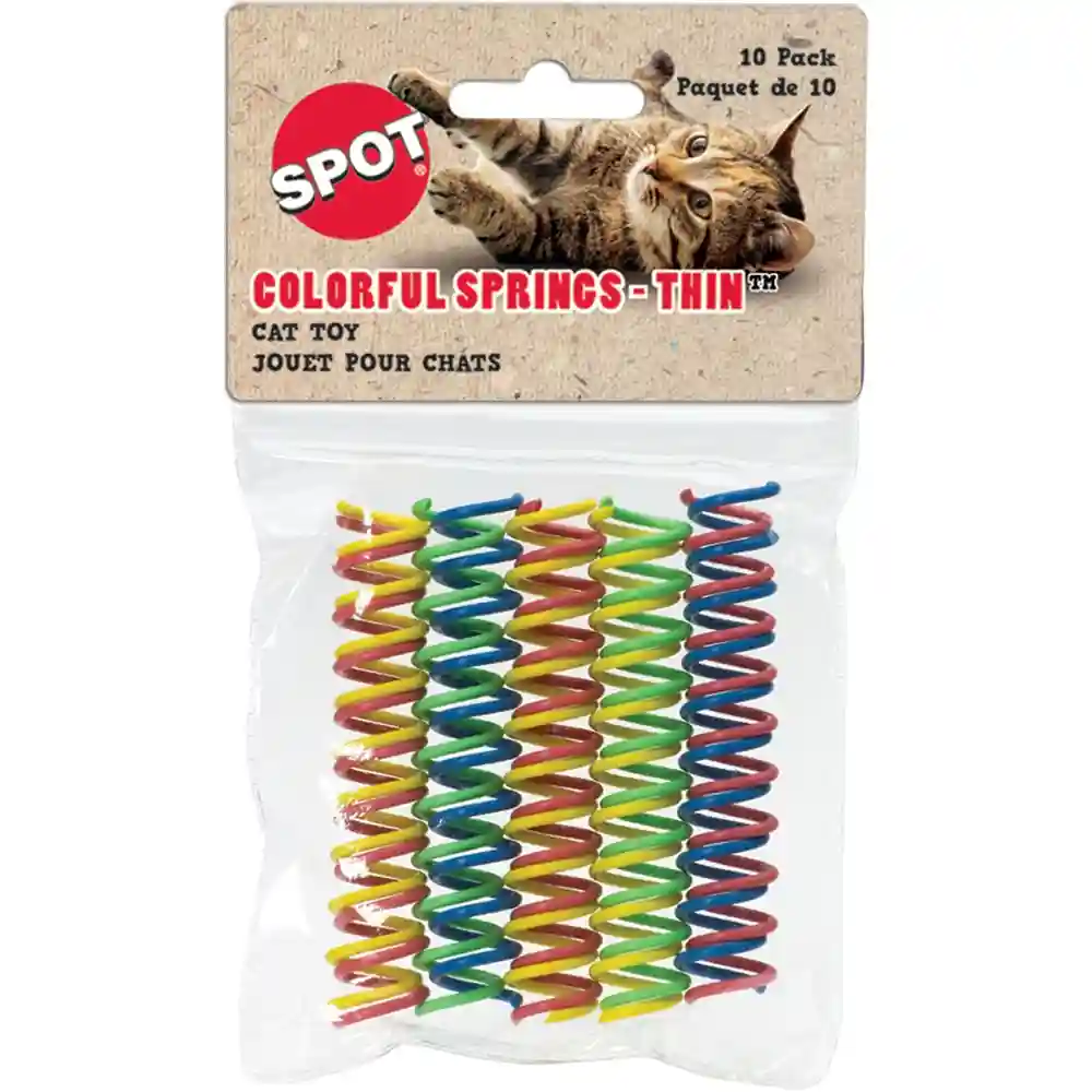 Spot Colorful Thin Springs For Cats 10 Pack