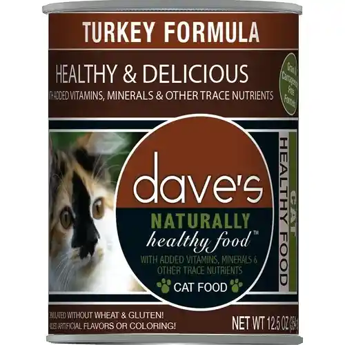 Dave's Cat Food Naturally Healthy Grain-free Turkey Formula Canned Cat Food 12.5-oz