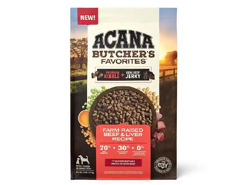 Acana Butcher's Favorites Farm-raised Bf & Lvr Recipe Dry Dog Food, 17-lb