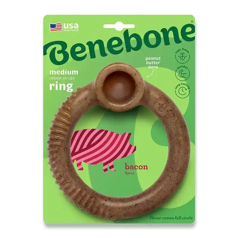 Benebone Chew Ring Bacon Medium