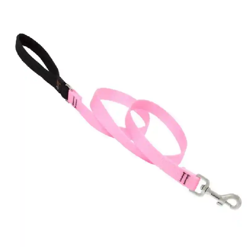 Lupine Dog Leash - Solids Pink "6 X 3/4"