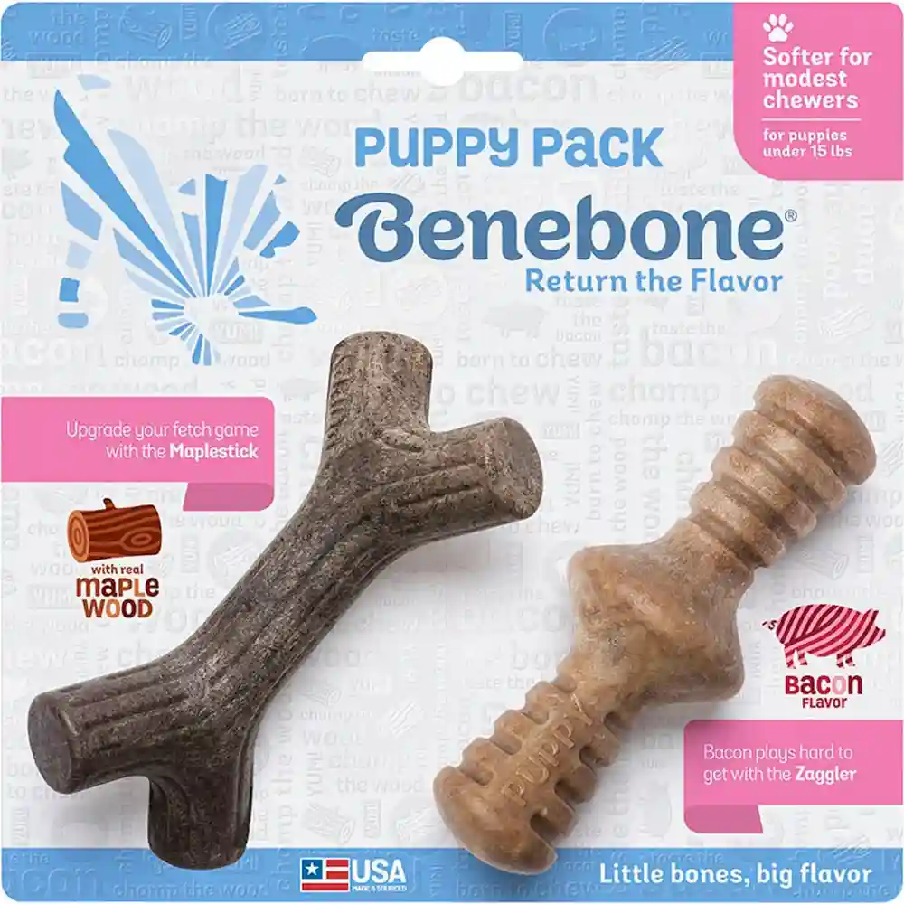 Benebone Maple/zaggler Puppy Bacon 2pk