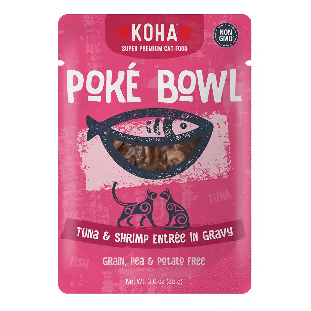 Koha Cat Poke Bowl Tuna & Shrimp Entrée In Gravy Wet Cat Food 3-oz