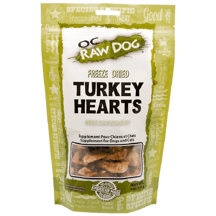 Freeze-dried Turkey Hearts For Dogs & Cats 4-oz
