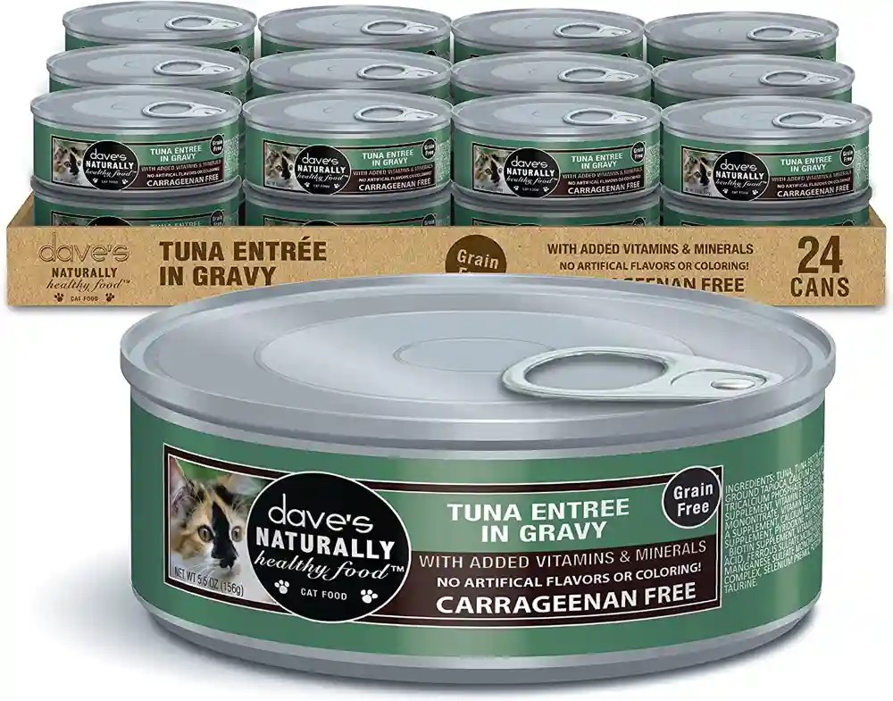 Dave's Cat Food Naturally Healthy Grain-free Tuna Entree In Gravy Canned Cat Food 5.5-oz
