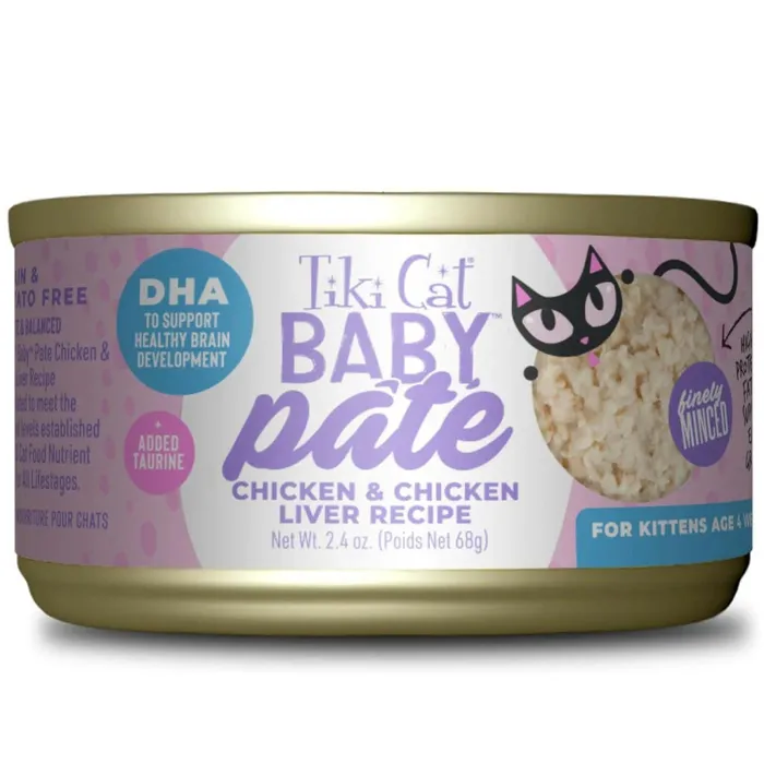 Tiki Cat Baby Kitten Pate Chicken Liver 2.4-oz