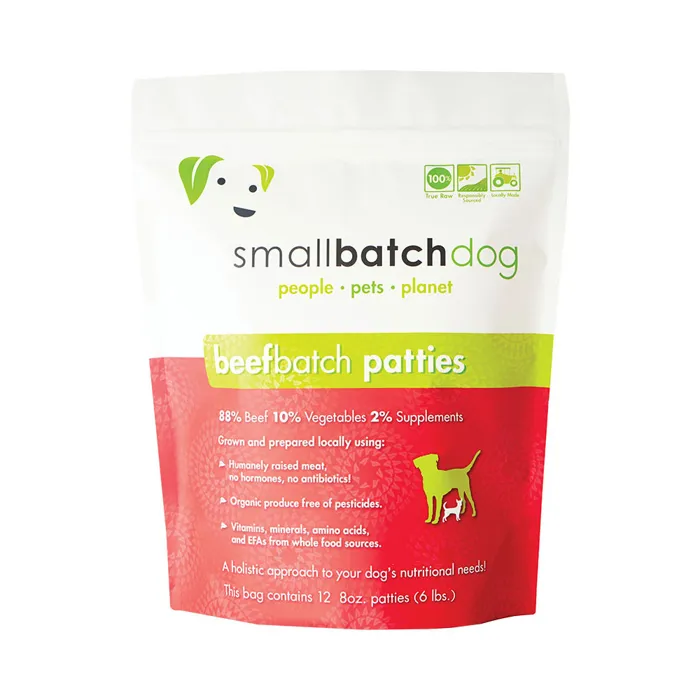 Smallbatch Dog Raw Frzn Beef Patties 6-lb