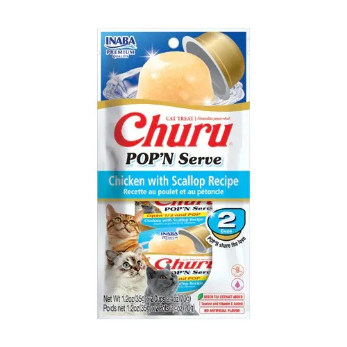 Inaba Cat Churu Pop'n Serve Chicken/scallop 70-g