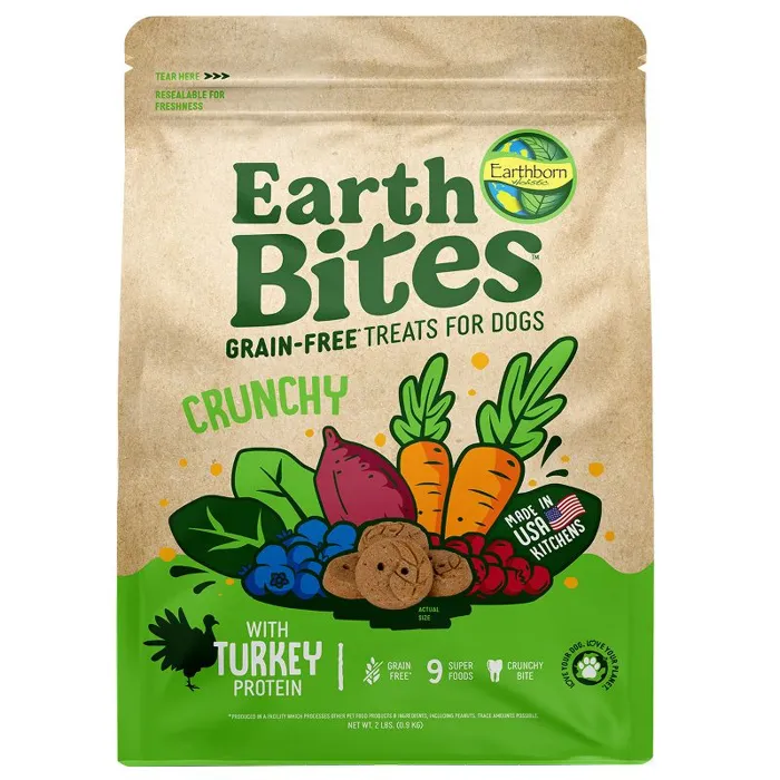 Earthborn Holistic Earthbars Turkey & Pumpkin Grain-free Crunchy Dog Treats 2-lbs