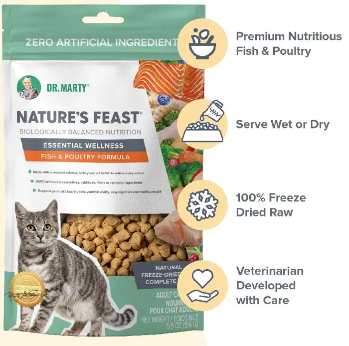 Dr Marty Cat Essential Wellness Fd Fish & Poultry 12-oz