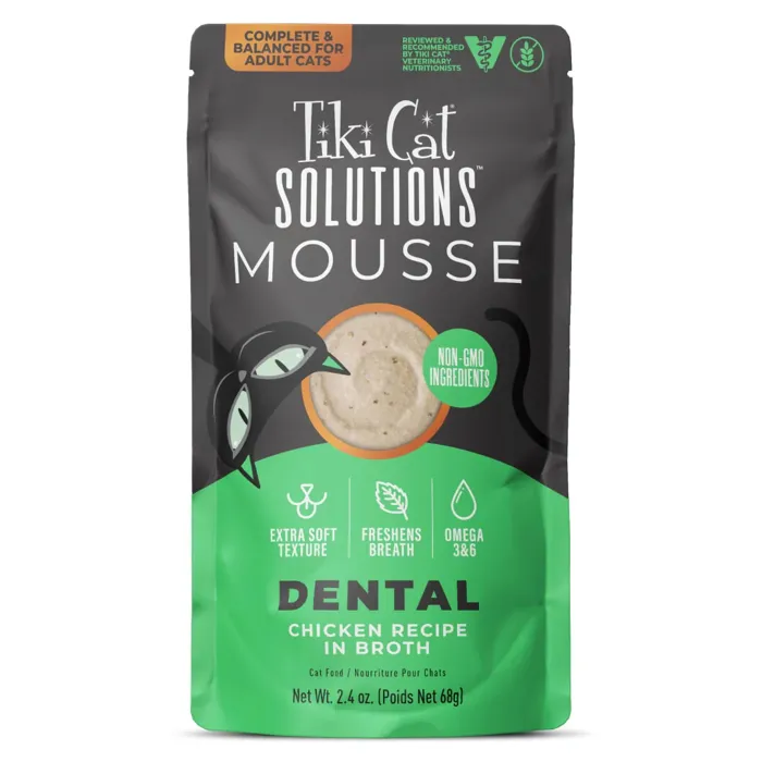 Tiki Cat Solutions Mousse Dental Chicken 2.4-oz