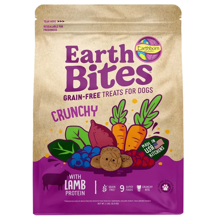 Earthborn Holistic Earthbars Lamb & Pumpkin Grain-free Crunchy Dog Treats 2-lbs
