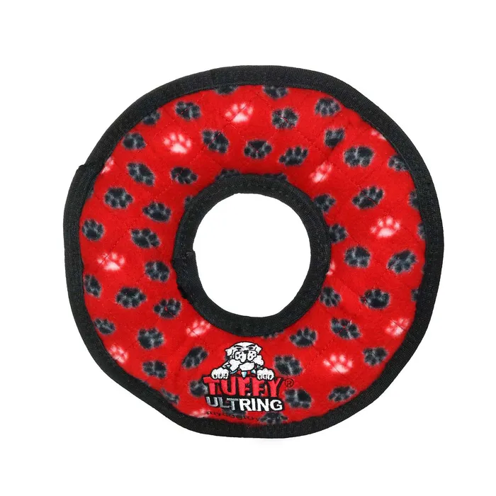 Ultimate Ring Red Paws Dog Toy Medium