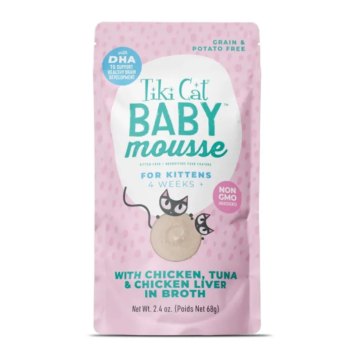 Tiki Cat Baby Mousse Chicken, Tuna & Liver 2.4-oz