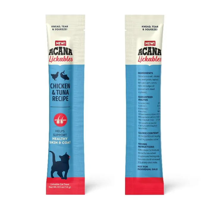 Acana Cat Lickables Chicken Tuna 5ct Treat 2.5oz 10/cs 6cs=mc