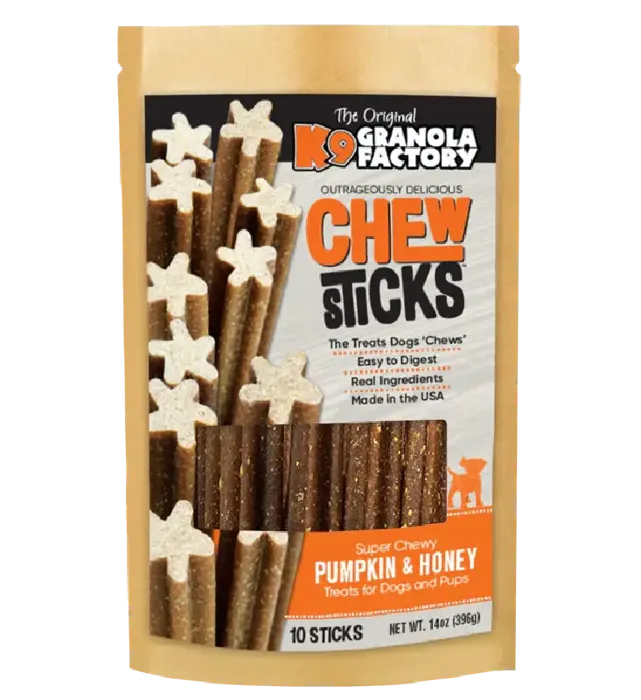 K9 Granola Factory Chew Sticks - Pumpkin And Honey