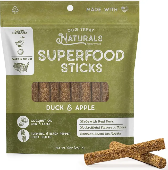 Dog Treat Naturals Duck & Apple Sticks 10-oz