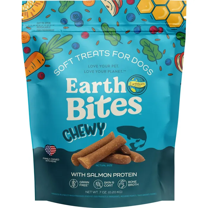 Earthborn Holistics Earthbites Chewy Slmn Dog Treats, 7-oz