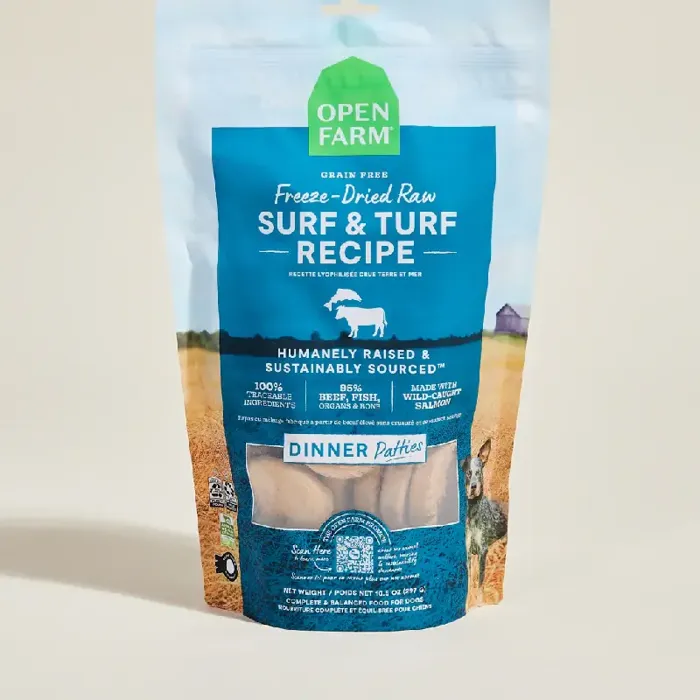 Open Farm Dog Patties Surf Turf Fd Raw 17.5oz 4=cs