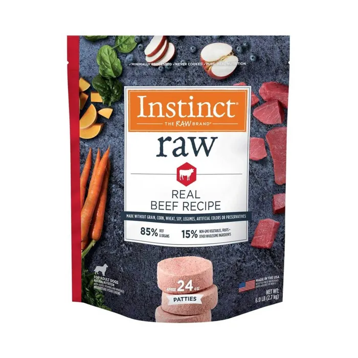 Instinct Frozen Raw Signature Patties Beef Recipe 6-lbs