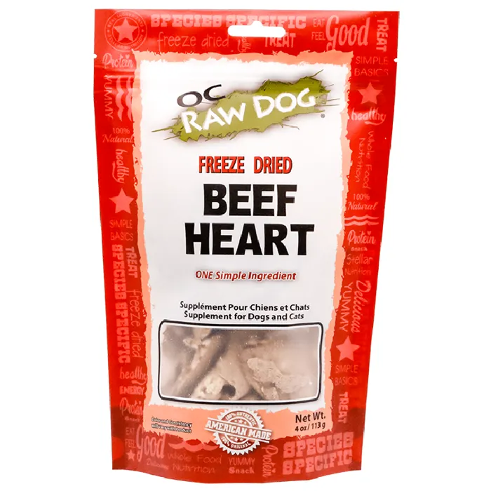 Oc Raw Freeze Dried Beef Hearts 4-oz