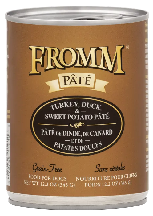 Fromm Grain Free Turkey, Duck, & Sweet Potato Pate Canned Dog Food 12-oz