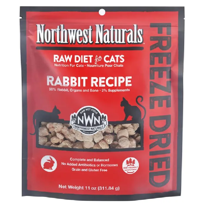Northwest Nats Raw Diet Grain-free Rbt Nibbles Fd Cat Food, 11-oz