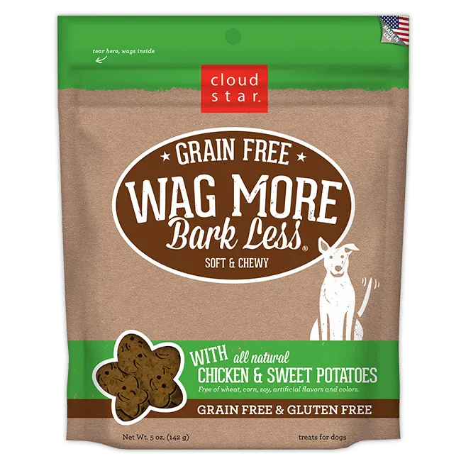 Wag More Bark Less Soft & Chewy Grain Free Chicken & Sweet Potatoes Dog Treats 5-oz