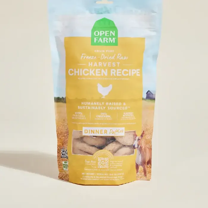 Open Farm Dog Freeze Dried Harvest Chicken Patties 17.5 Oz