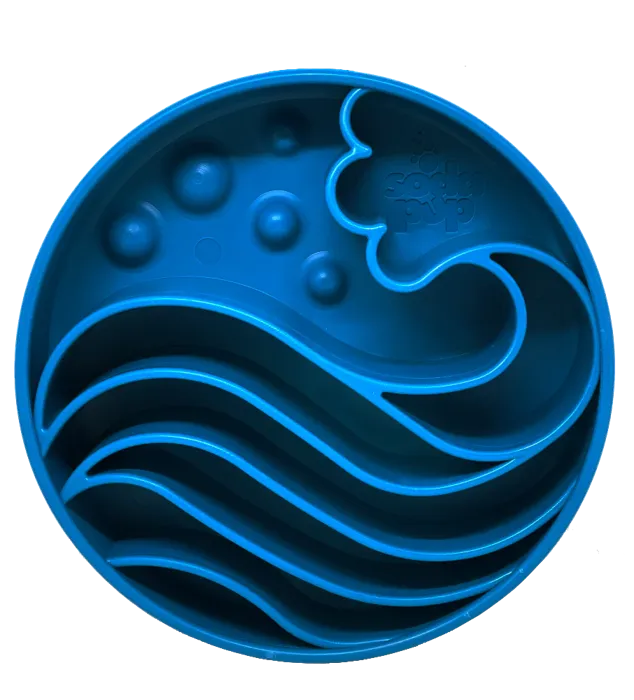 Sodapup Blue Wave Slow Feeder Bowl
