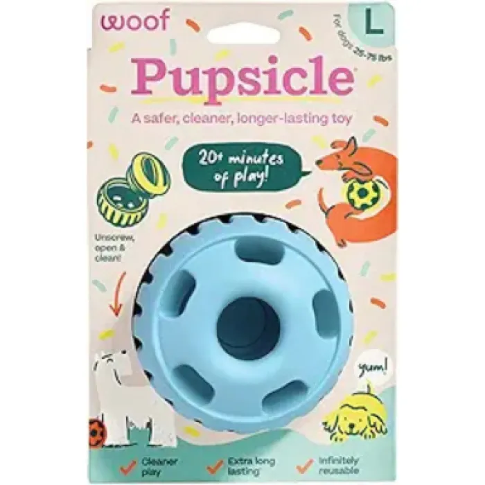 Woof Dog Toy Pupsicle Birthday Blue Large